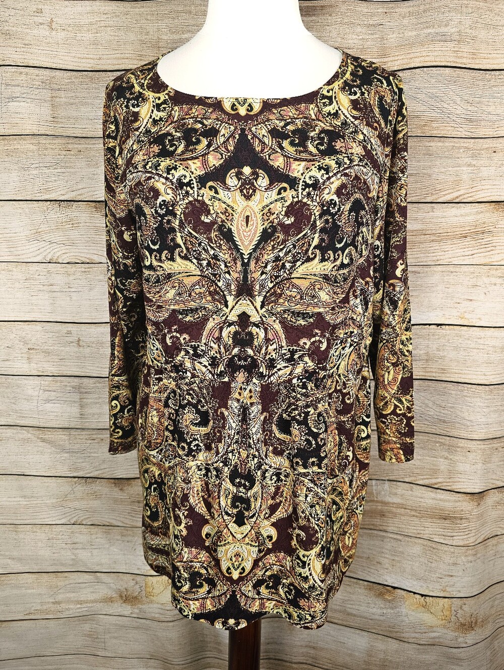 J. Jill Fall Colors Paisley Tunic Top Size Large Petite